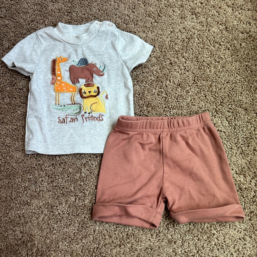 Safari Friends Kids Matching Set - Gray and Brown